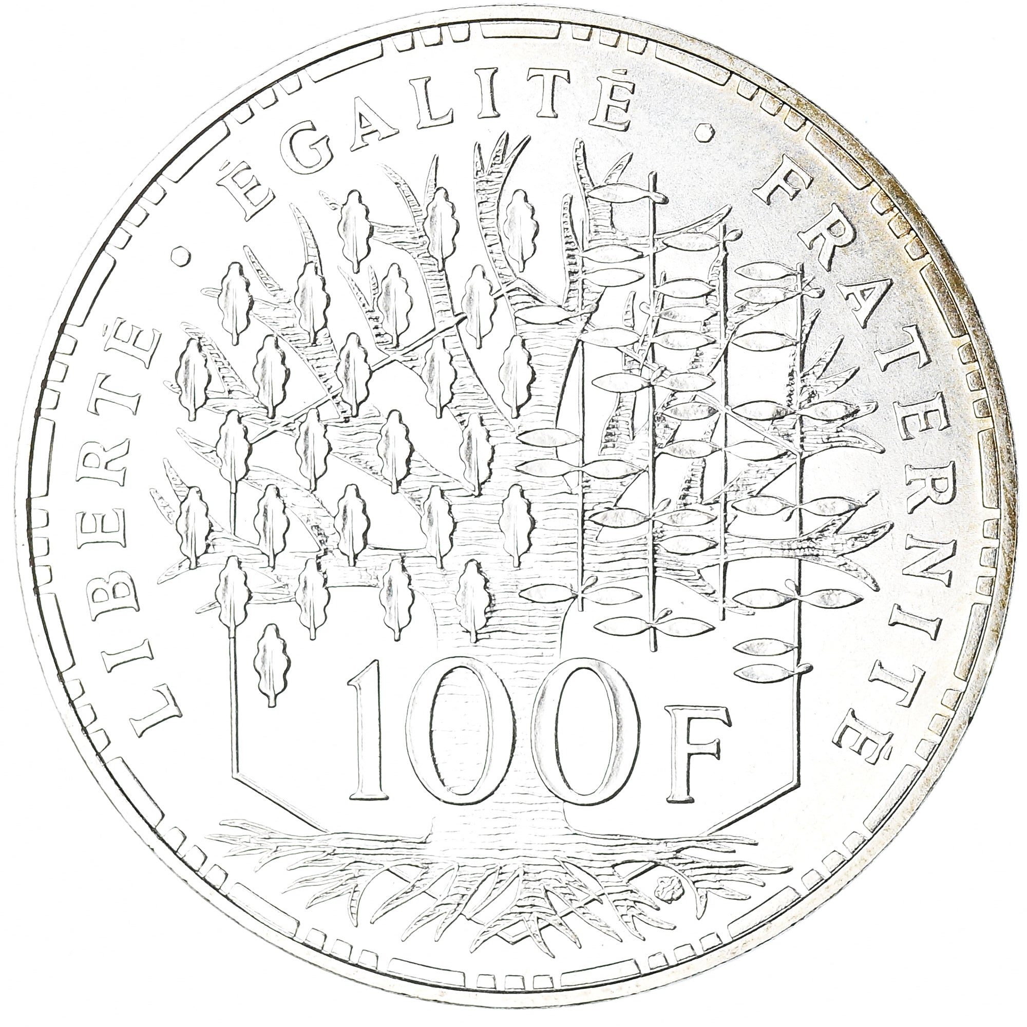Coin, France, Panthéon, 100 Francs, 1990, Paris, MS(63), Silver, KM:951.1
