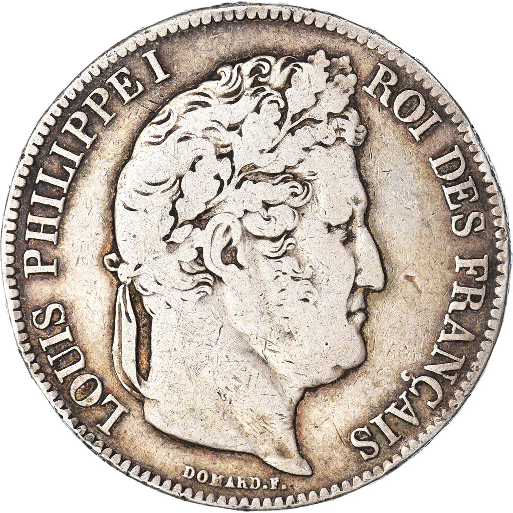 Coin, France, Louis-Philippe, 5 Francs, 1833, Rouen, VF(30-35), Silver