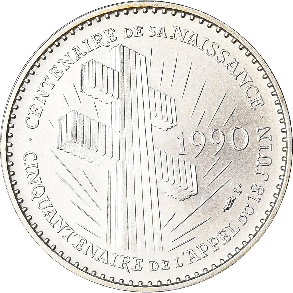 France, Medal, 100e anniversaire de la naissance de Charles de Gaulle, 1990
