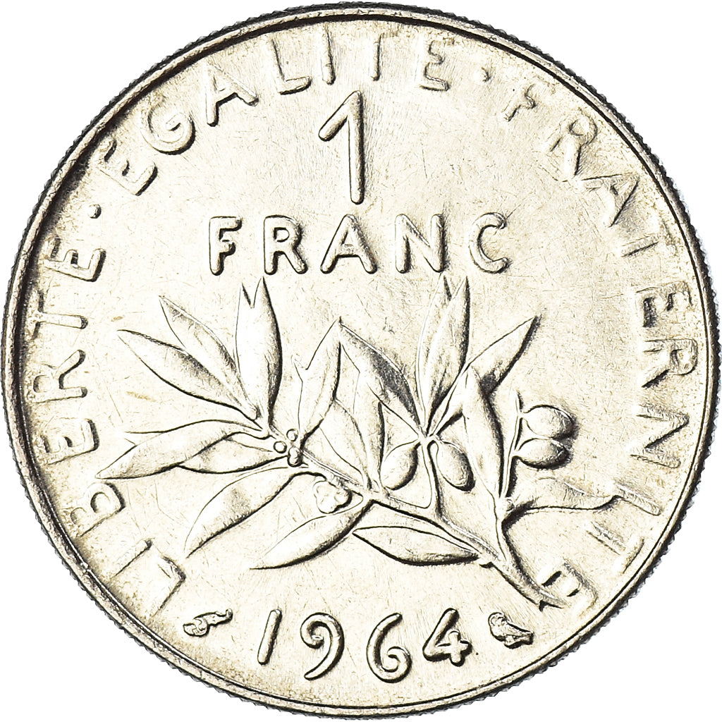 Moneta, Francja, Semeuse, Franc, 1964, Paris, MS(63), Nikiel, KM:925.1