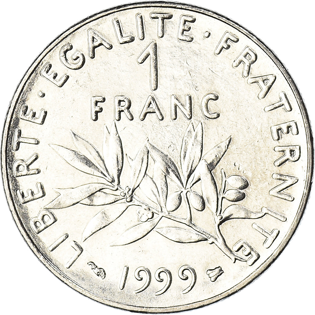 Coin, France, Semeuse, Franc, 1999, Paris, O.Roty, MS(64), Nickel, KM:925.1