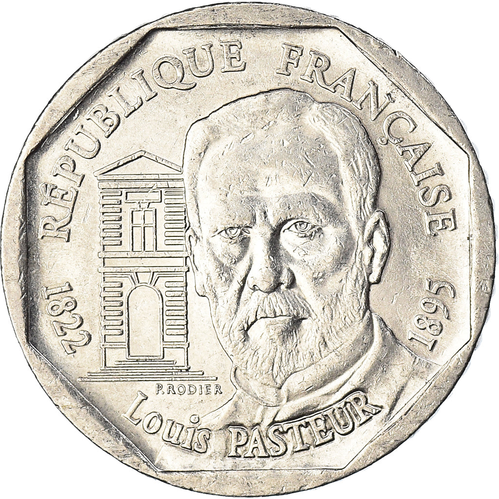Coin, France, Pasteur, 2 Francs, 1995, EF(40-45), Nickel, KM:1119