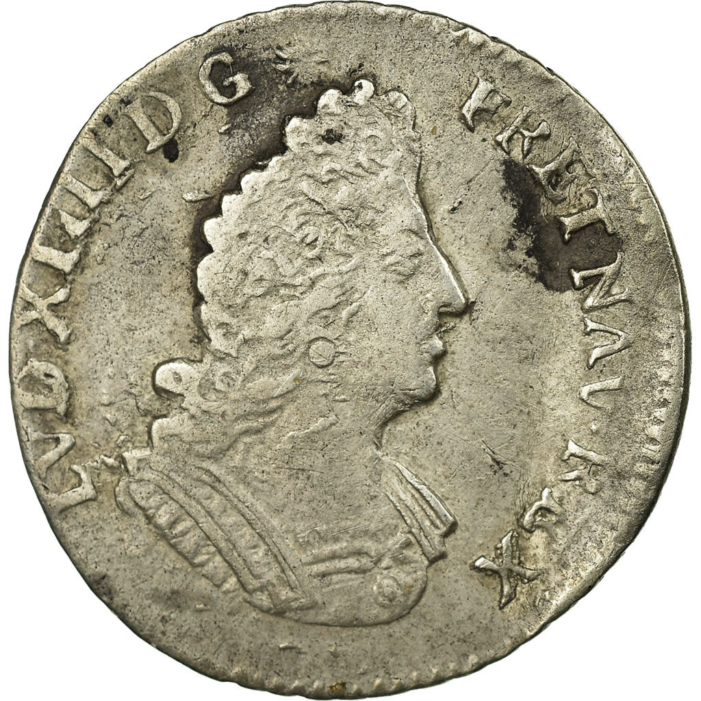 Munten, Frankrijk, Louis XIV, 1/12 Écu aux palmes, 1/12 ECU, 10 Sols, 1696