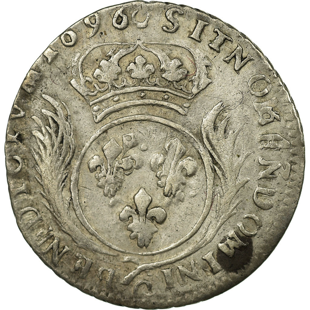Munten, Frankrijk, Louis XIV, 1/12 Écu aux palmes, 1/12 ECU, 10 Sols, 1696