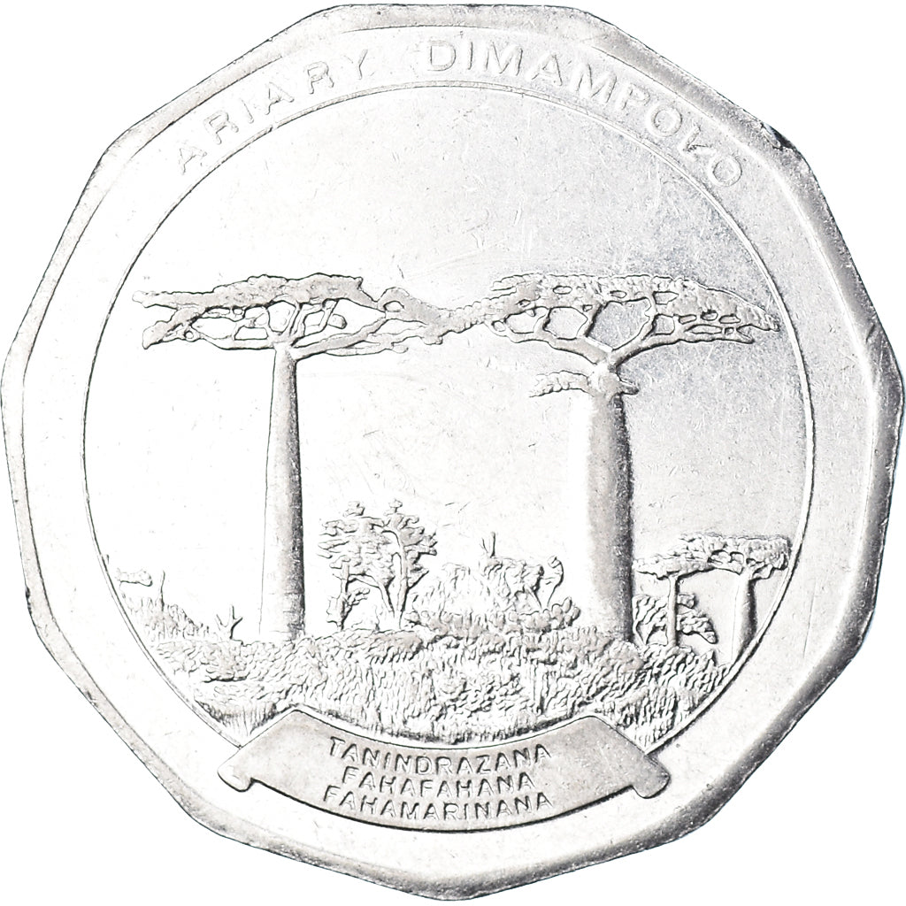 Coin, Madagascar, 50 Ariary, 1996, EF(40-45), Stainless Steel, KM:25.1
