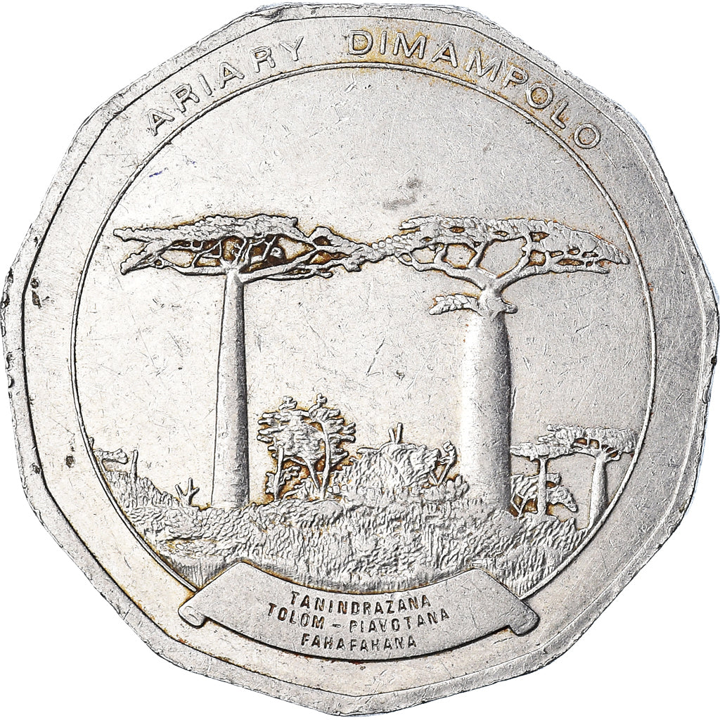 Monnaie, Madagascar, 50 Ariary, 1992, TTB, Acier inoxydable, KM:20