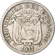 Moneda, Ecuador, Sucre, Un, 1937, BC+, Níquel, KM:78.1