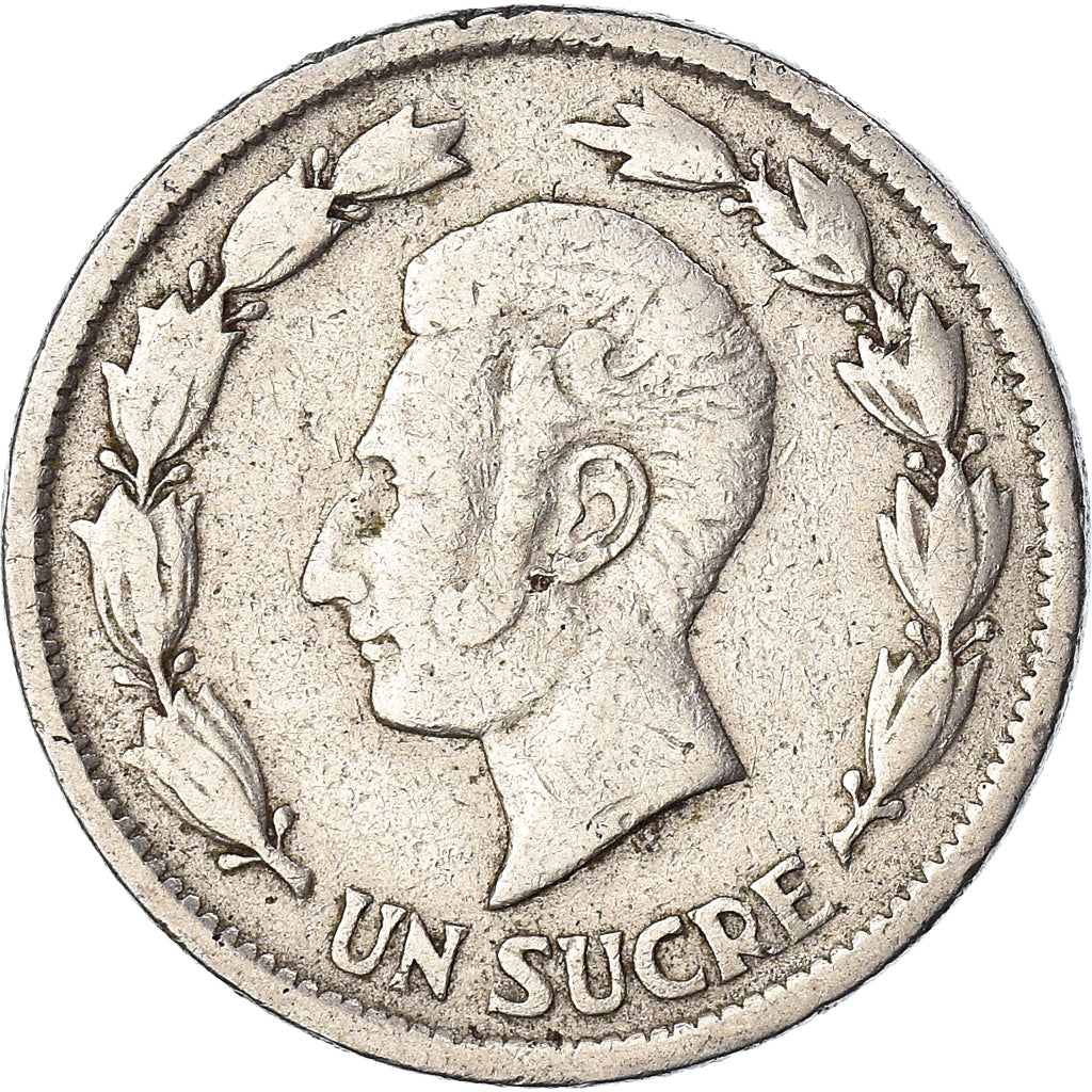 Moneda, Ecuador, Sucre, Un, 1937, BC+, Níquel, KM:78.1