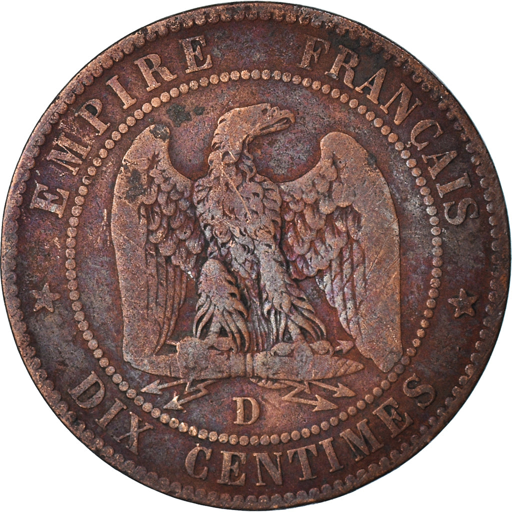 Munten, Frankrijk, Napoleon III, Napoléon III, 10 Centimes, 1855, Lyon, FR