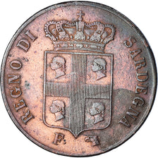 Moneta, STATI ITALIANI, SARDINIA, Carlo Alberto, 5 Centesimi, 1842, Torino, BB