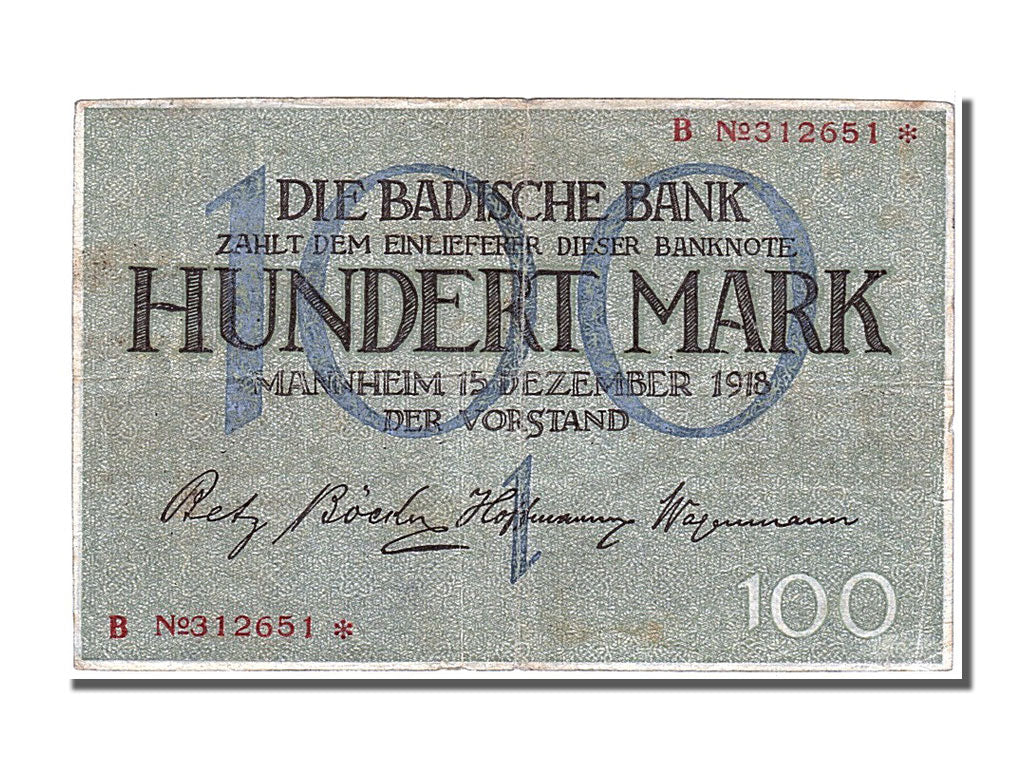 Banknote, German States, 100 Mark, 1918, 1918-12-15, EF(40-45)