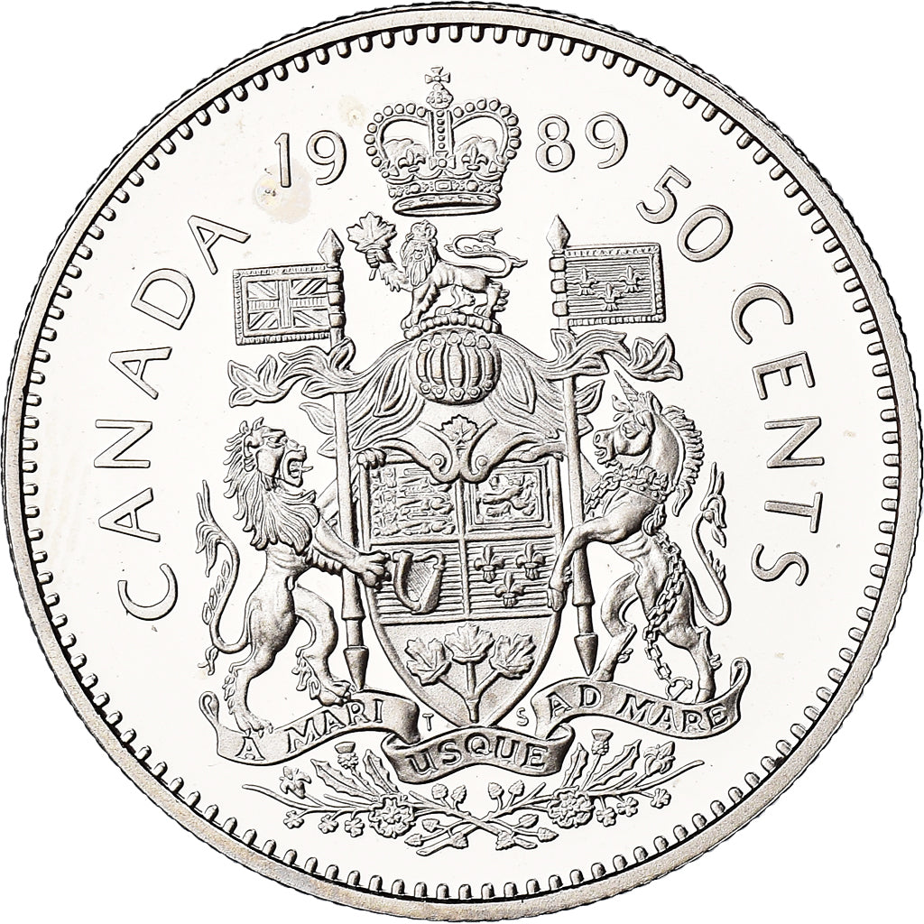 Monnaie, Canada, Elizabeth II, 50 Cents, 1989, Royal Canadian Mint, Ottawa, BE