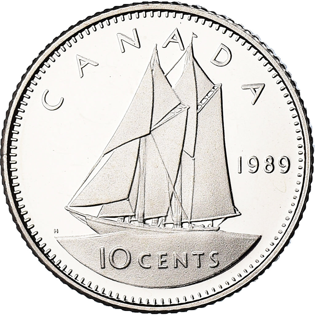 Coin, Canada, Elizabeth II, 10 Cents, 1989, Royal Canadian Mint, Ottawa, BE