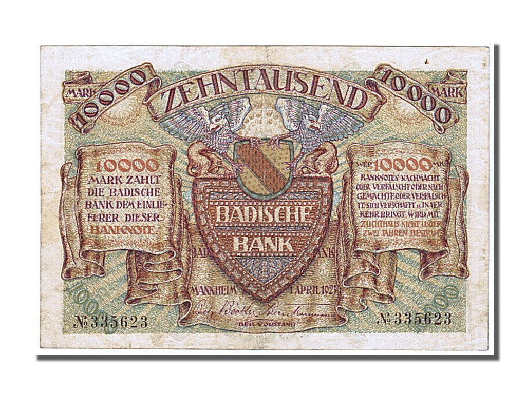 German States, 10,000 Mark, 1923, KM #S910, 1923-04-01, EF(40-45), 335623