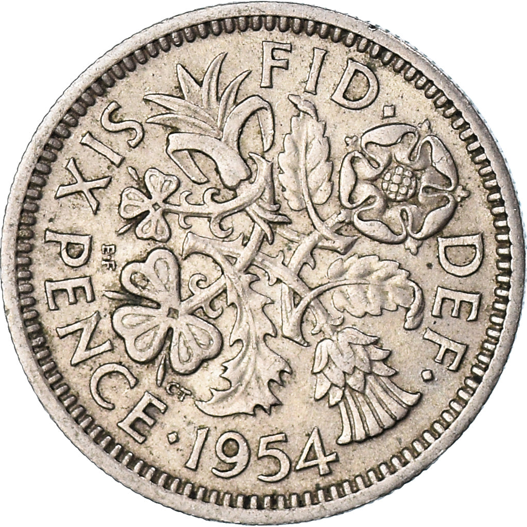 Coin, Great Britain, 6 Pence, 1954, EF(40-45), Copper-nickel