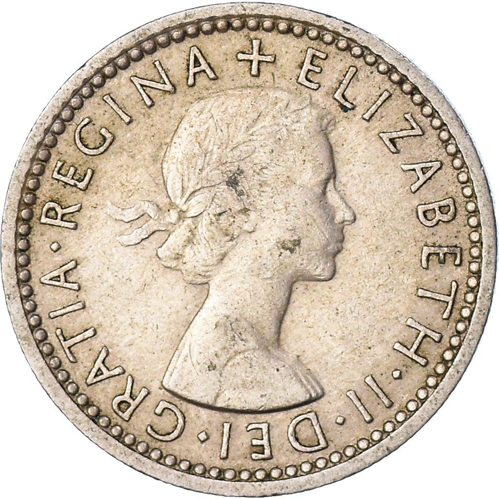 Munten, Groot Bretagne, Elizabeth II, 6 Pence, 1960, FR+, Cupro-nikkel, KM:903