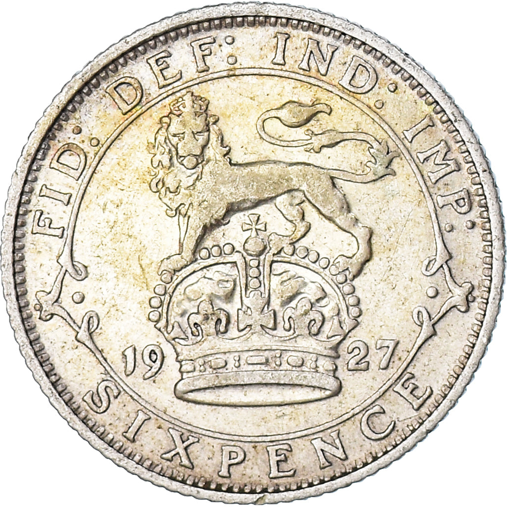 Coin, Great Britain, George V, 6 Pence, 1927, AU(50-53), Silver, KM:828