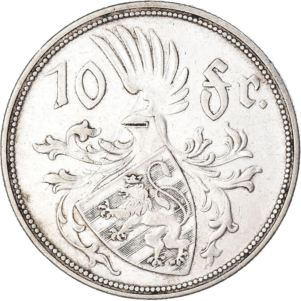 Münze, Luxemburg, Charlotte, 10 Francs, 1929, Luxembourg, SS, Silber, KM:39