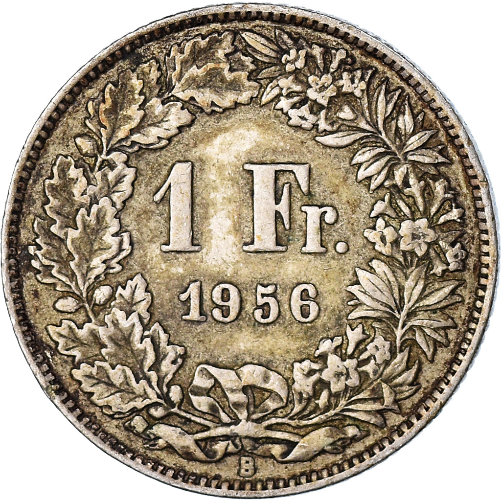 Coin, Switzerland, Franc, 1956, EF(40-45), Silver, KM:24