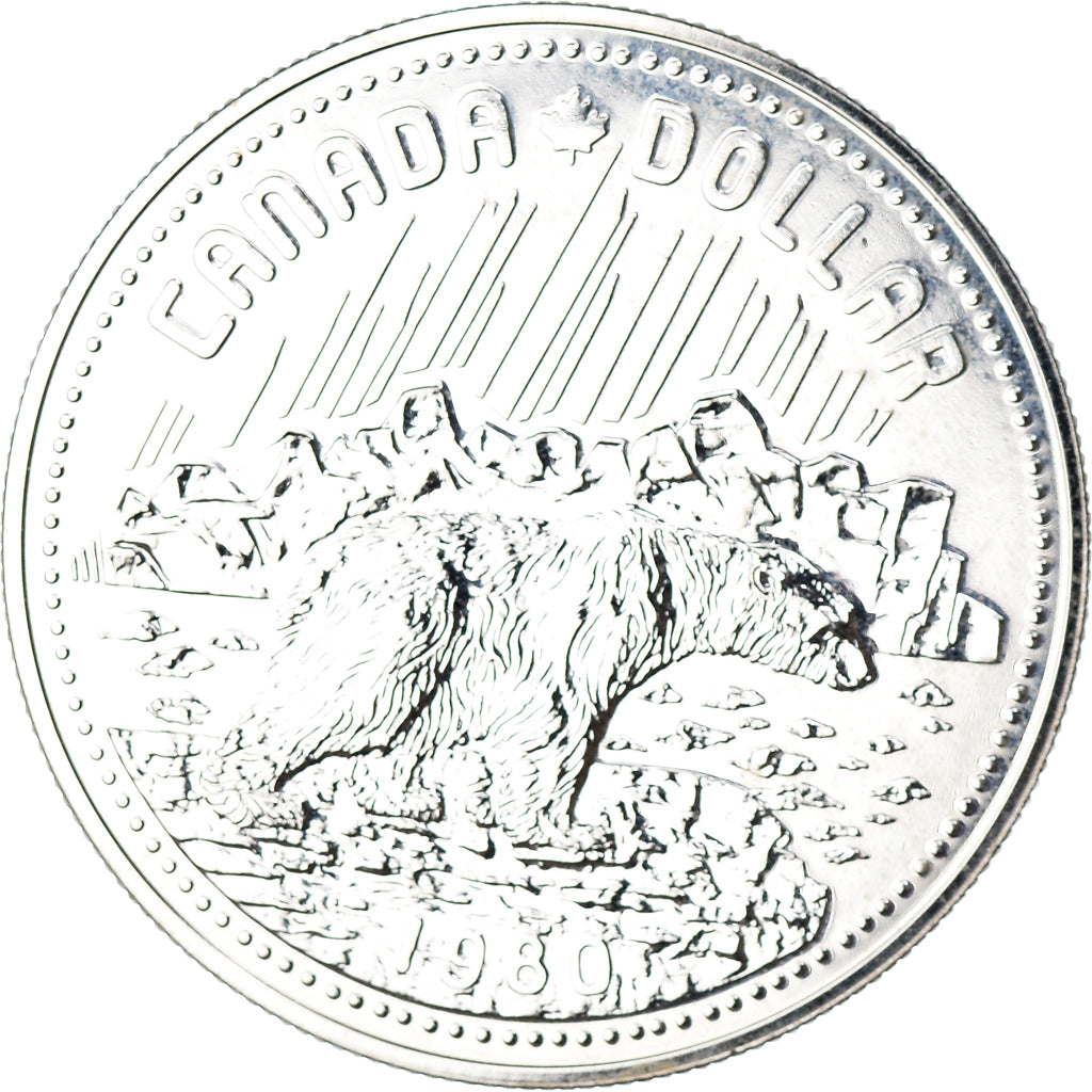Coin, Canada, Elizabeth II, Dollar, 1980, Royal Canadian Mint, Ottawa, FDC