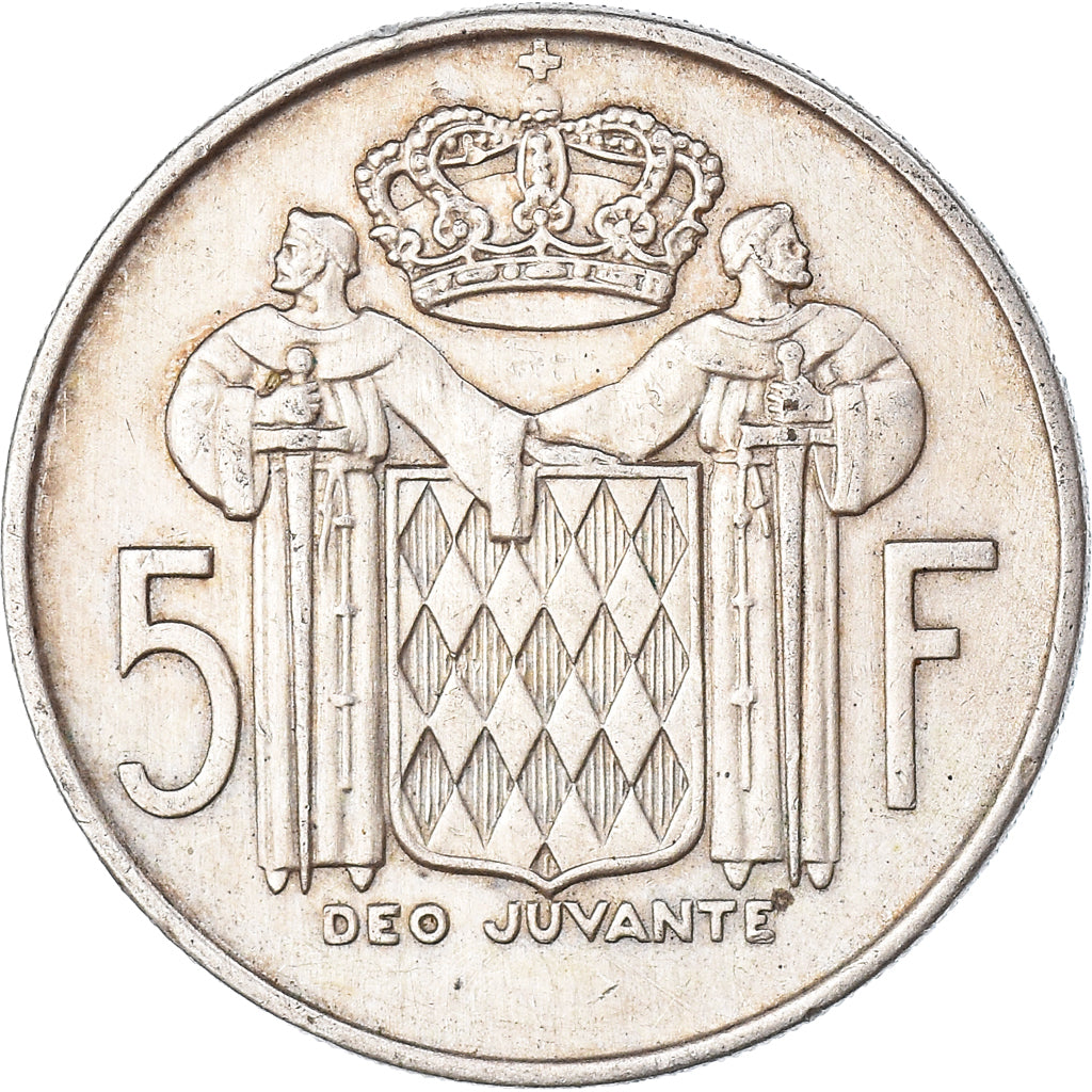 Coin, Monaco, Rainier III, 5 Francs, 1966, EF(40-45), Silver, KM:141