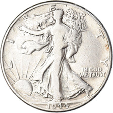 Coin, United States, Walking Liberty Half Dollar, Half Dollar, 1944, U.S. Mint