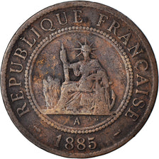 Coin, FRENCH INDO-CHINA, Cent, 1885, Paris, VF(30-35), Bronze, KM:1, Lecompte:37