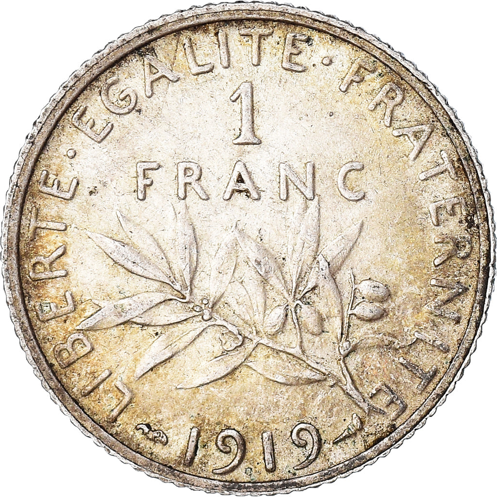 Monnaie, France, Semeuse, Franc, 1919, Paris, TTB, Argent, Gadoury:467, KM:844.1