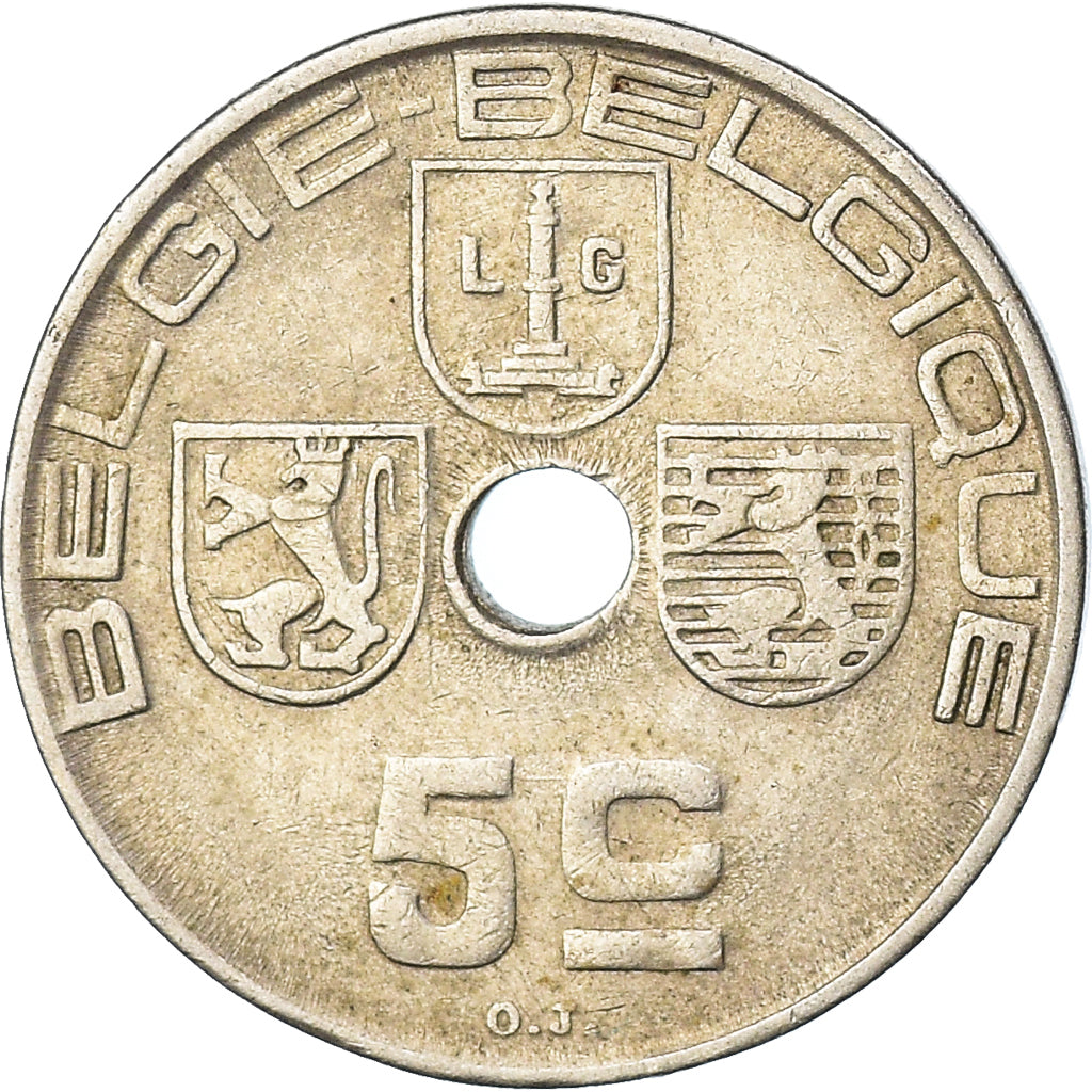 Coin, Belgium, 5 Centimes, 1940, EF(40-45), Nickel-brass, KM:111