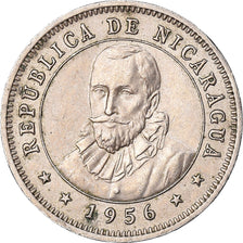 Moneta, Nicaragua, 25 Centavos, 1956, BB, Rame-nichel, KM:18.1