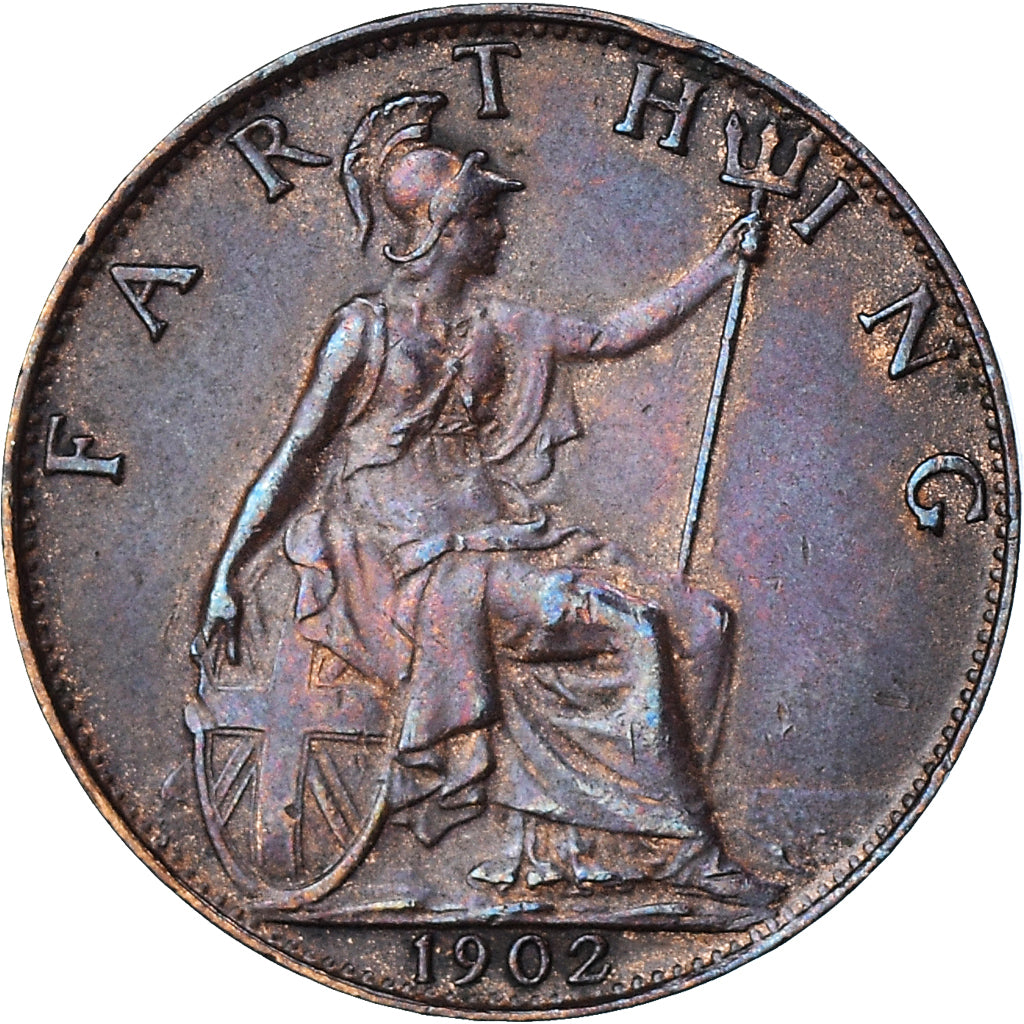Coin, Great Britain, Edward VII, Farthing, 1902, AU(50-53), Bronze, KM:792