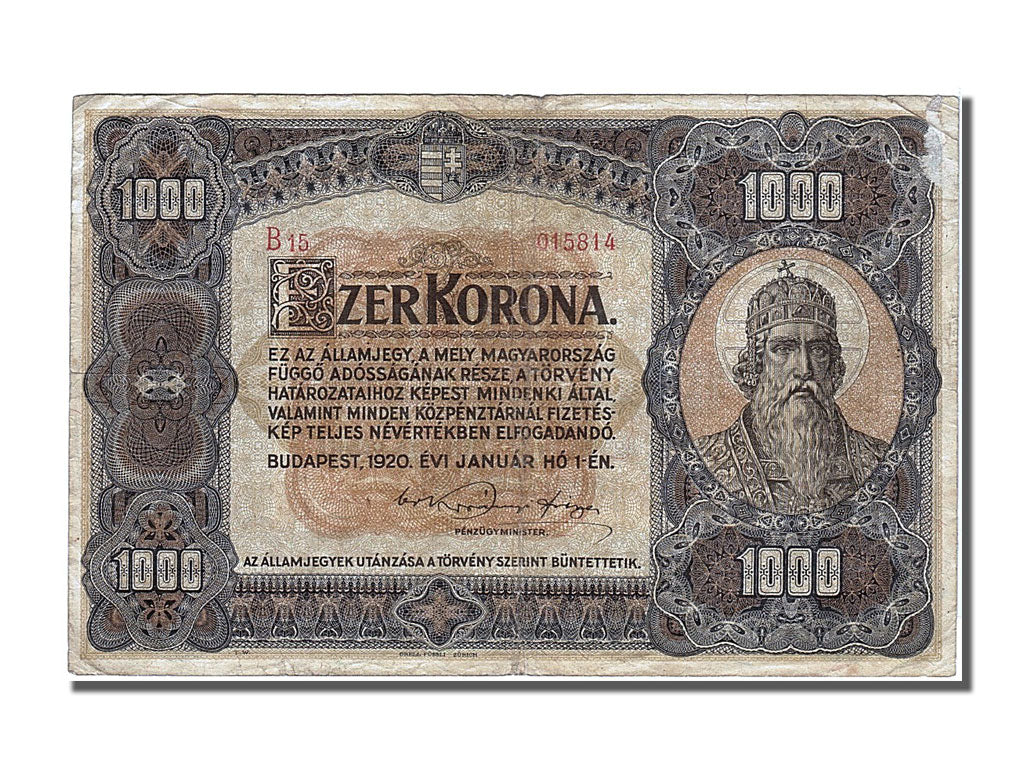 Hungary, 1000 Korona, 1920, KM #66a, 1920-01-01, VF(30-35), B15