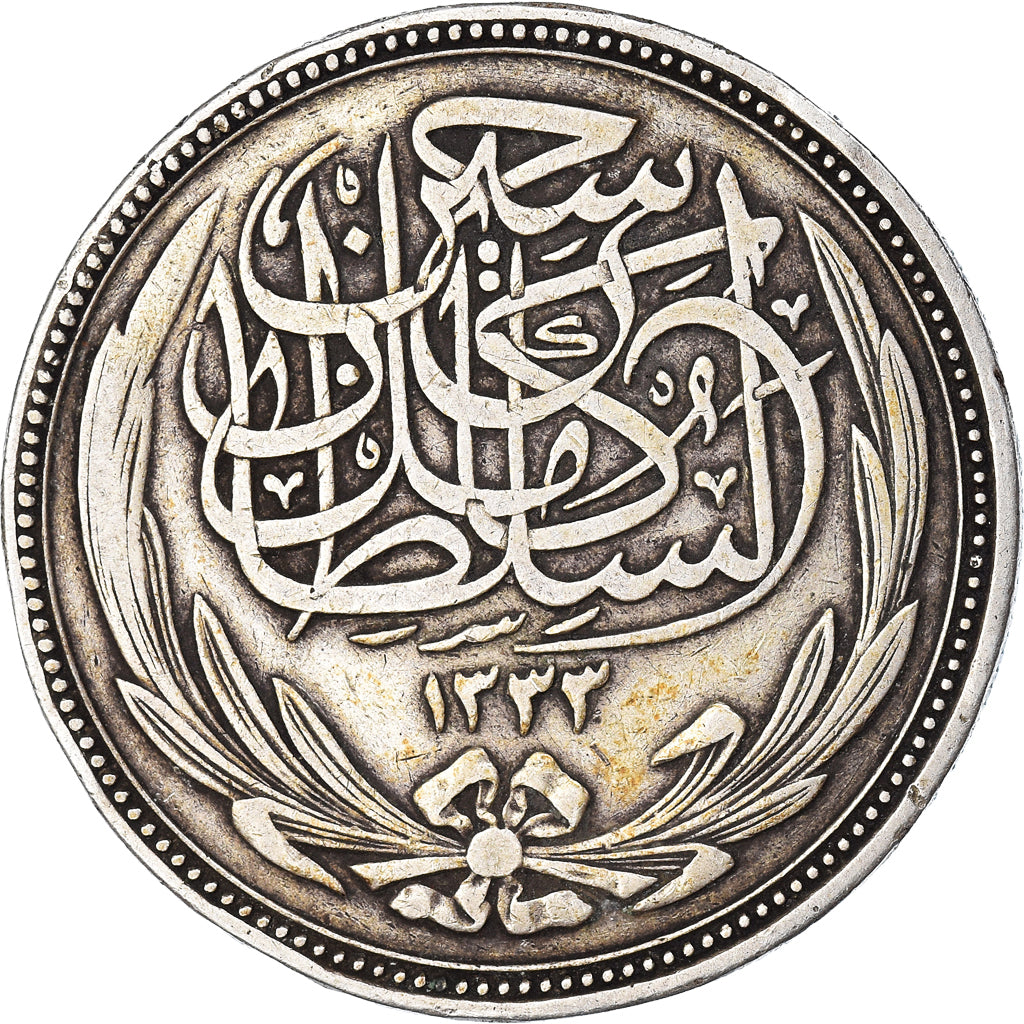 Coin, Egypt, Hussein Kamil, 20 Piastres, 1916, EF(40-45), Silver, KM:321