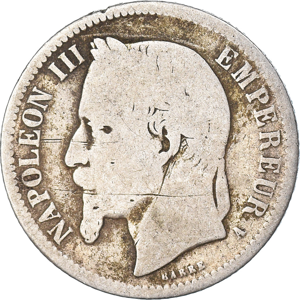 Moneta, Francia, Napoleon III, Napoléon III, Franc, 1866, Paris, B+, Argento