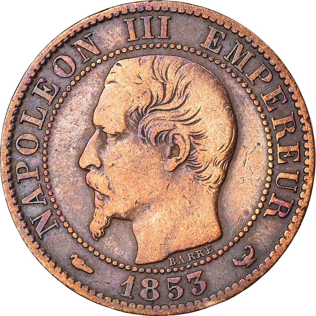 Moneta, Francja, 5 Centimes, 1853, Lille, EF(40-45), Brązowy, KM:M23