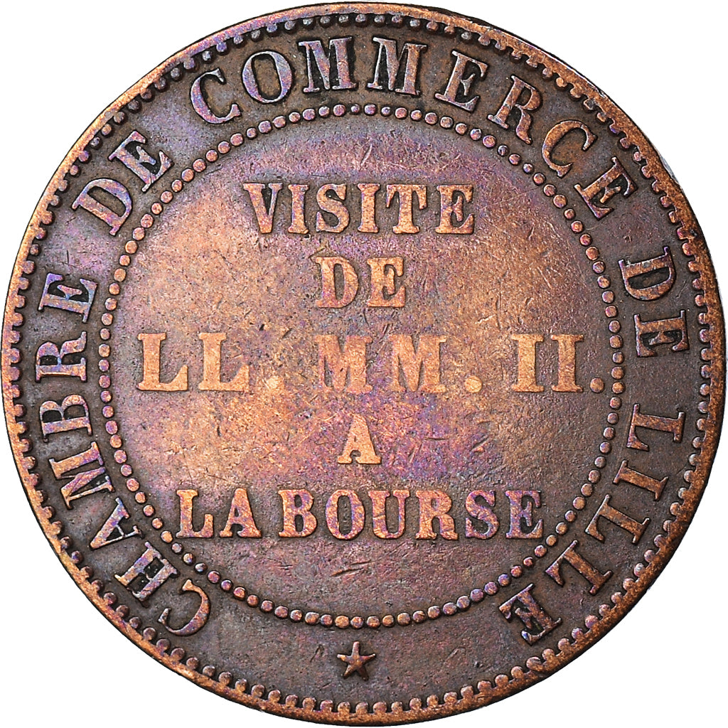 Moneta, Francja, 5 Centimes, 1853, Lille, EF(40-45), Brązowy, KM:M23