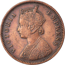 Coin, INDIA-BRITISH, Victoria, 1/4 Anna, 1883, EF(40-45), Copper, KM:486