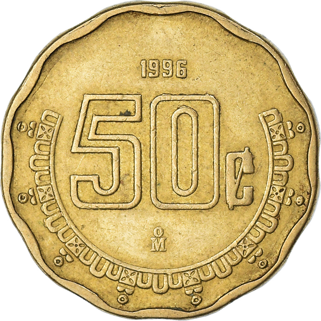 Moneta, Messico, 50 Centavos, 1996, Mexico City, BB, Alluminio-bronzo, KM:549