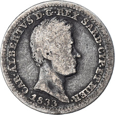 Coin, ITALIAN STATES, SARDINIA, Carlo Alberto, 50 Centesimi, 1833, Torino