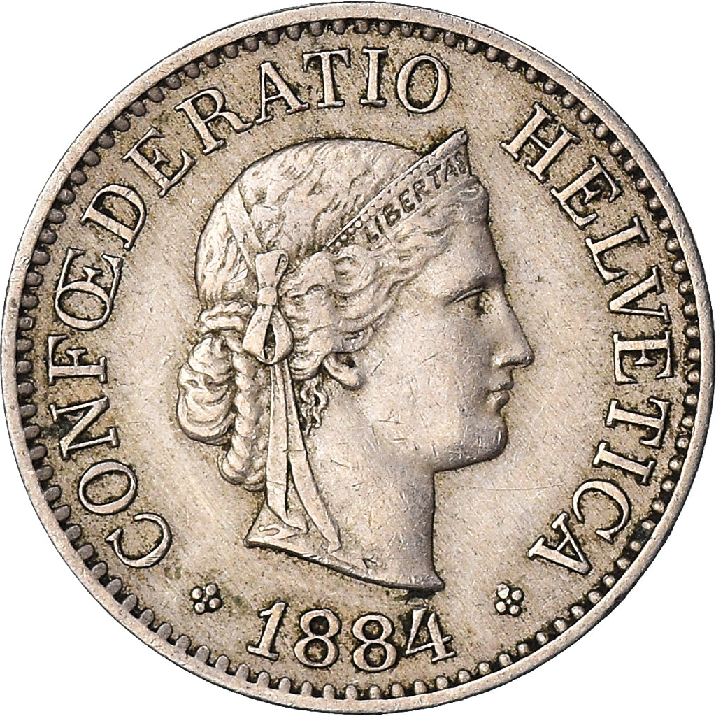 Münze, Schweiz, 10 Rappen, 1884, Bern, SS, Kupfer-Nickel, KM:27