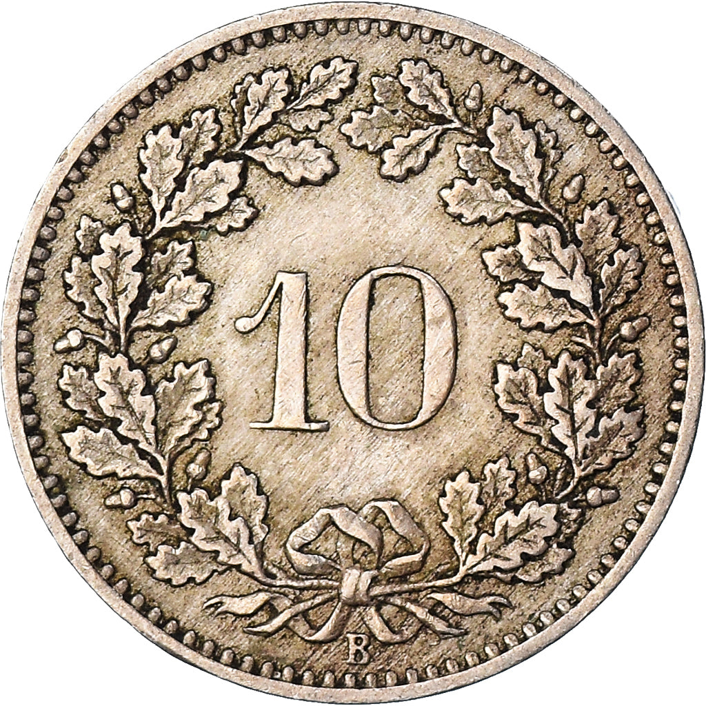 Münze, Schweiz, 10 Rappen, 1884, Bern, SS, Kupfer-Nickel, KM:27