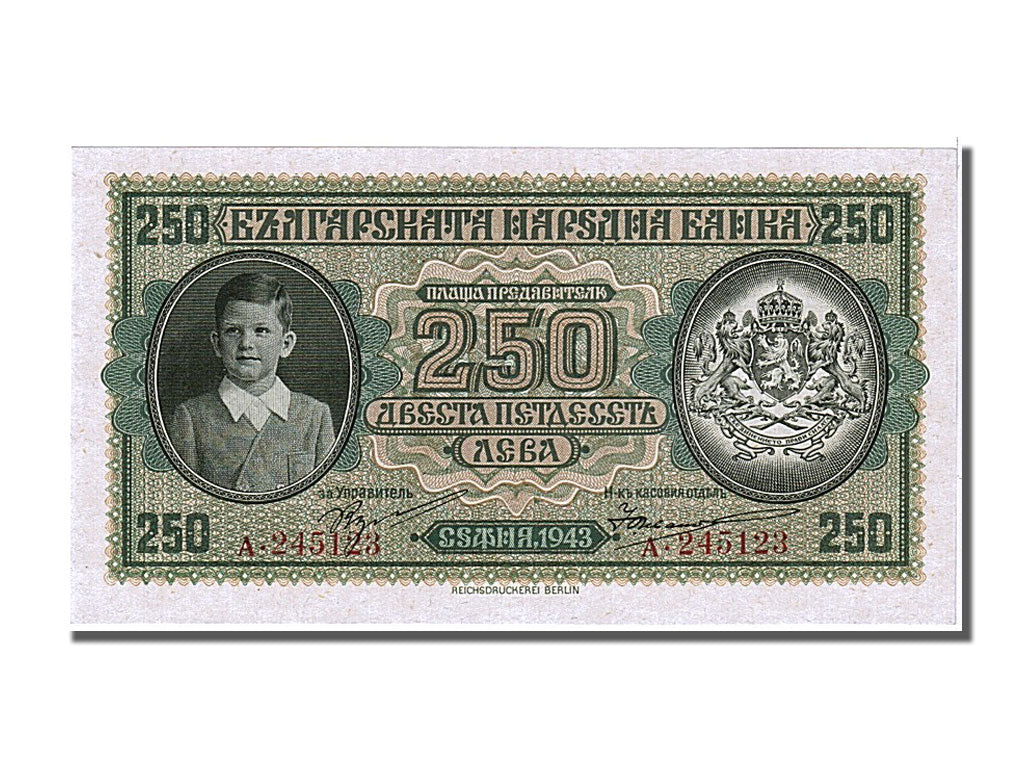 Bulgaria, 250 Leva, 1943, KM #65a, UNC(65-70), A
