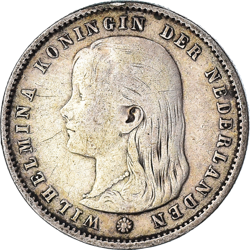 Munten, Nederland, Wilhelmina I, 25 Cents, 1893, FR+, Zilver, KM:115