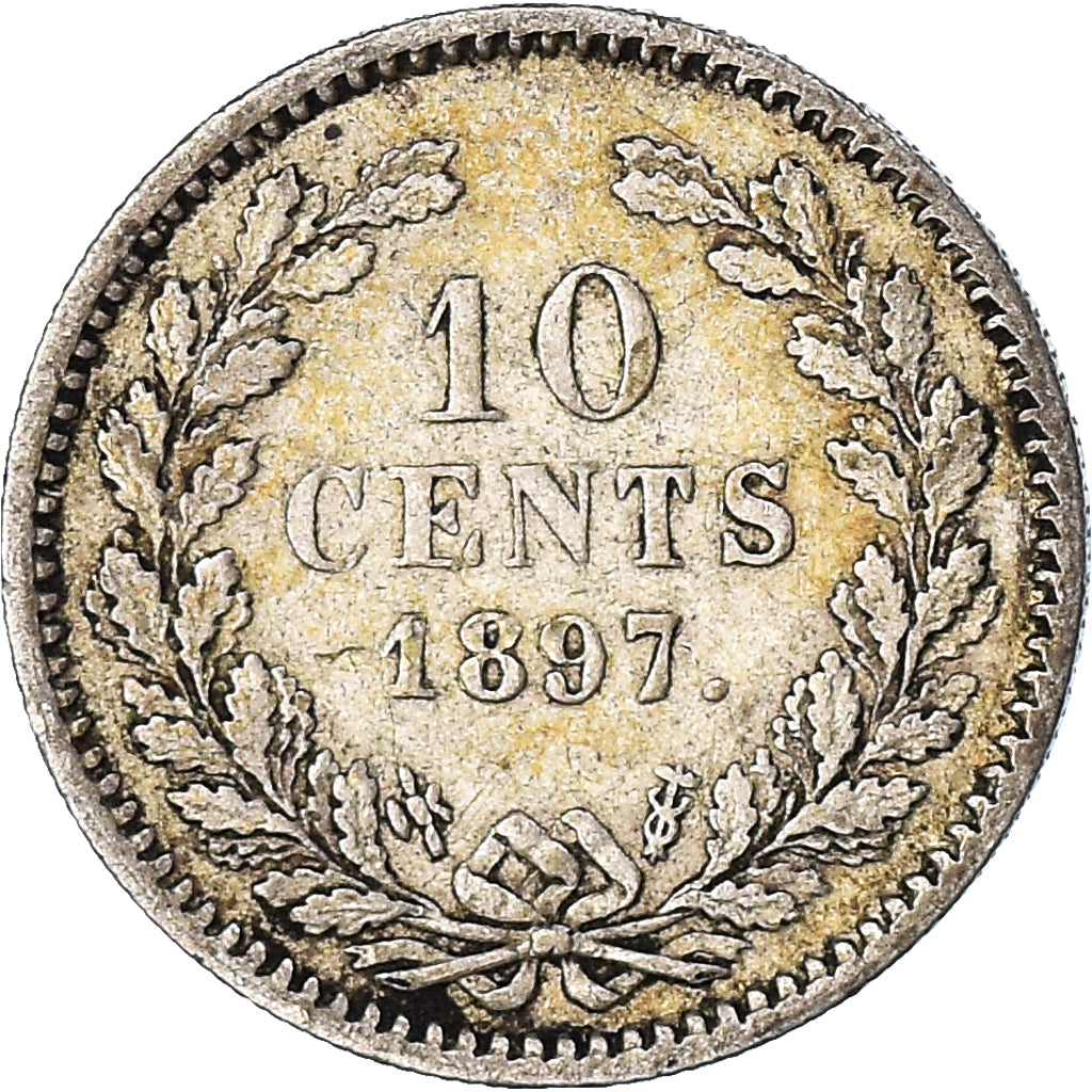 Munten, Nederland, Wilhelmina I, 10 Cents, 1897, FR+, Zilver, KM:116