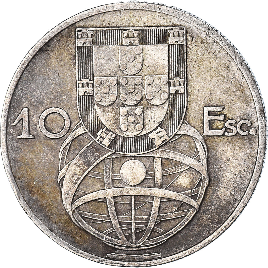 Coin, Portugal, 10 Escudos, 1954, EF(40-45), Silver, KM:586