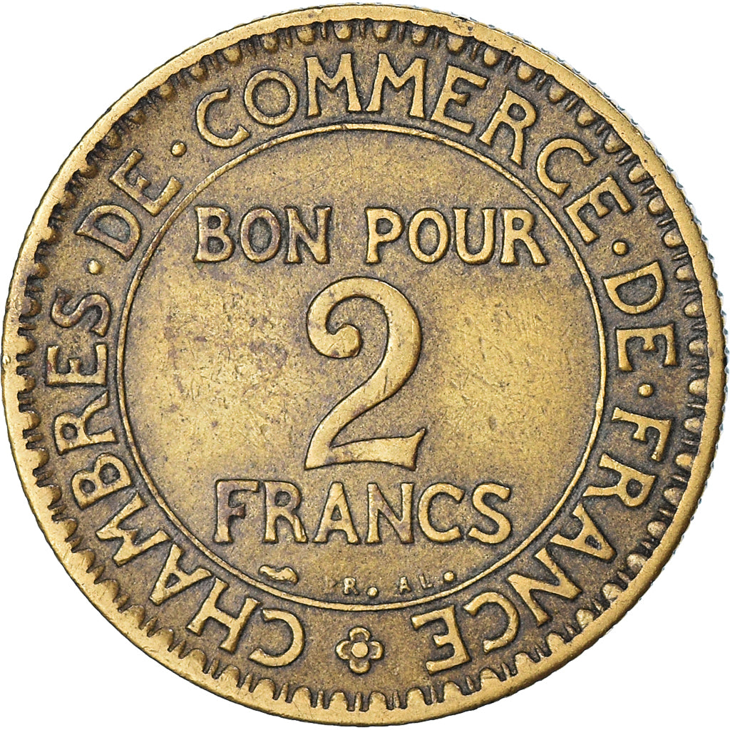 Coin, France, Chambre de commerce, 2 Francs, 1926, Paris, VF(30-35)