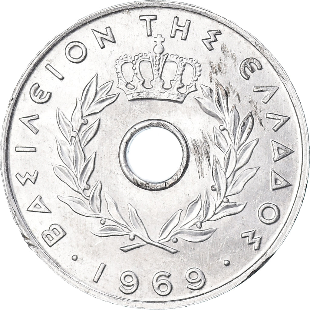 Moneta, Grecia, 20 Lepta, 1969, SPL-, Metallo comune, KM:TS37