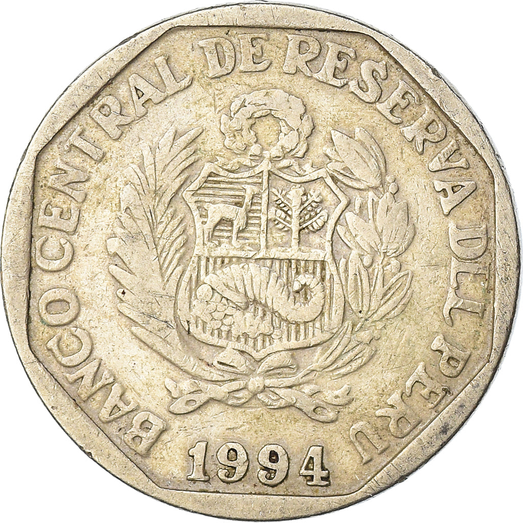 Moeda, Peru, Nuevo Sol, 1994, Lima, EF(40-45), Cobre-Níquel-Zinco, KM:308.1