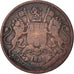 Moneda, INDIA BRITÁNICA, 1/4 Anna, 1835, Calcutta, BC+, Cobre, KM:446.2