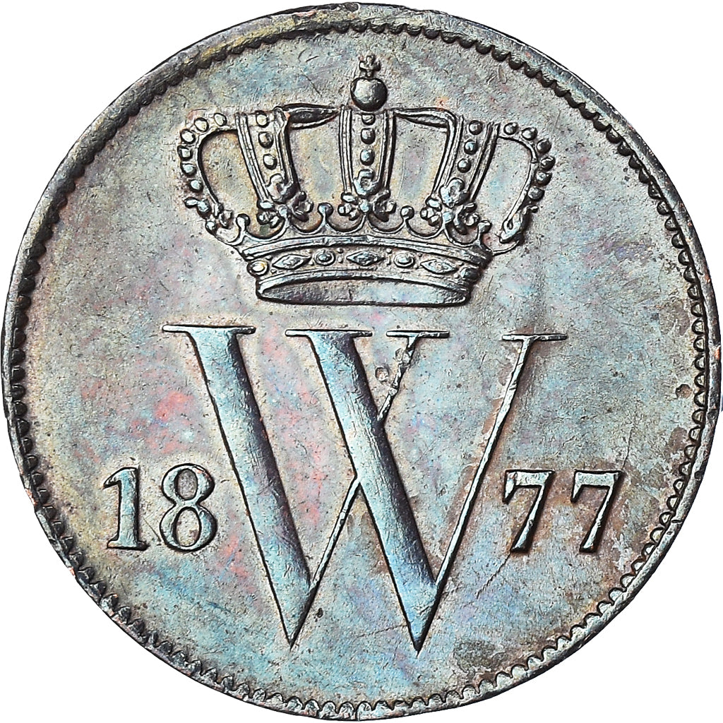 Moeda, Países Baixos, William III, Cent, 1877, AU(55-58), Cobre, KM:100